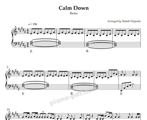 calm down piano sheet