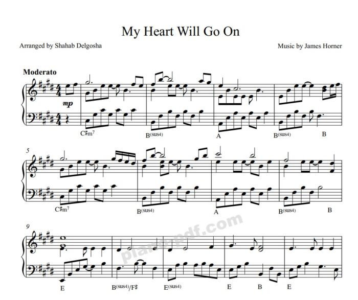 my heart will go on piano sheet