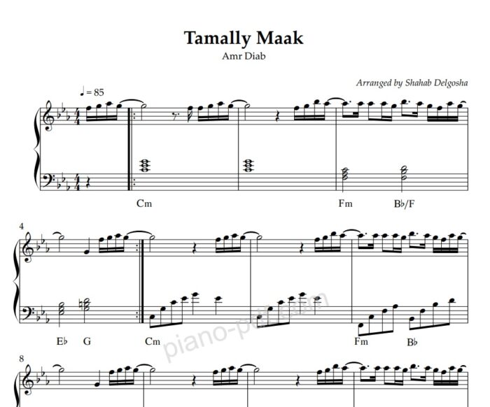 tamally maak piano sheet