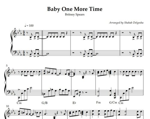 baby one more time piano sheet