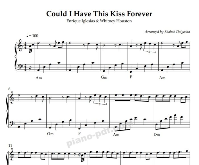 Could i have this kiss forever piano sheet