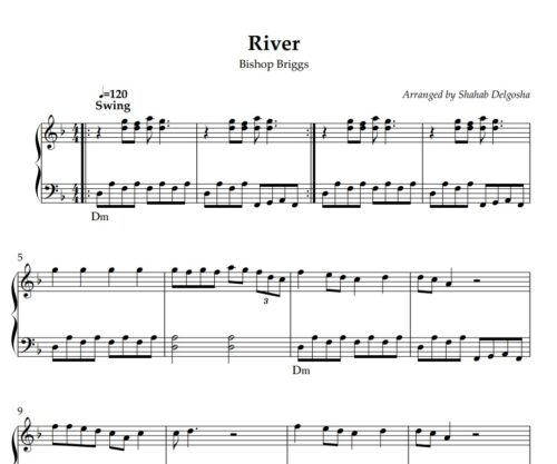 River bishop briggs piano sheet