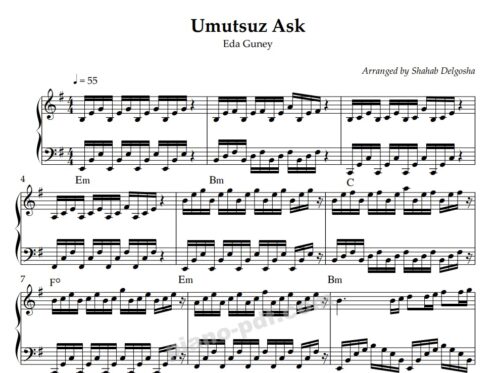 umutsuz ask piano sheet