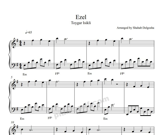 ezel toygar isikli piano sheet