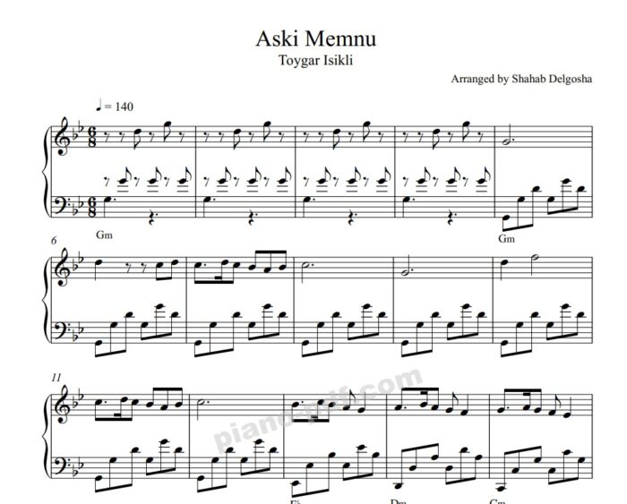 Aski Memnu Piano Sheet