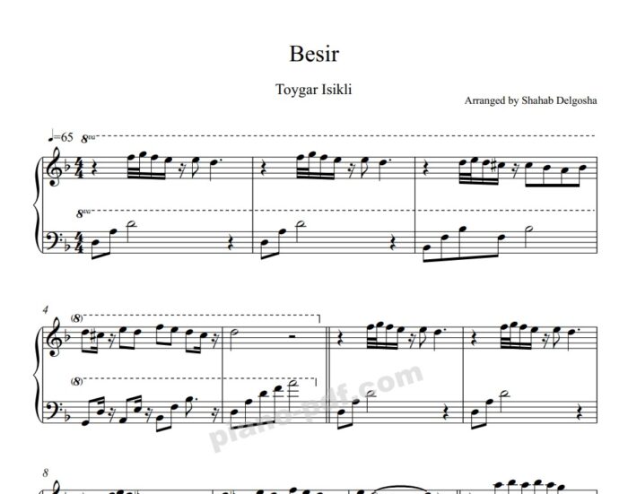 besir piano sheet