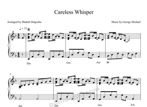 careless whisper piano sheet