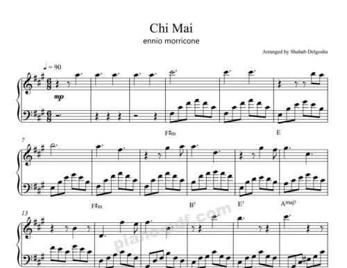 chi mai piano sheet