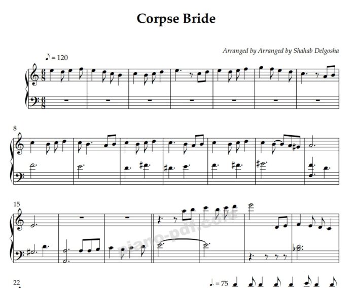 Corpse Bride piano sheet