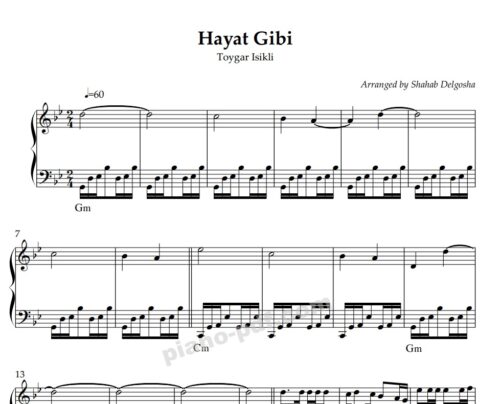 Hayat Gibi Piano Sheet