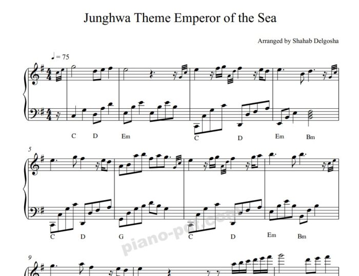 Junghwa Theme Emperor of the Sea Piano Sheet