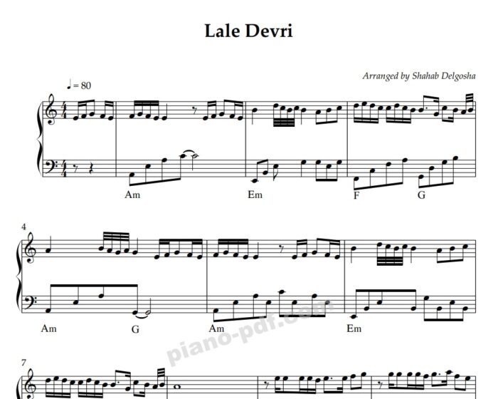 Lale Devri Piano Sheet