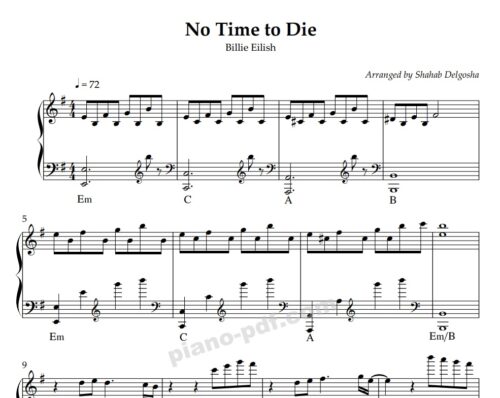 No Time To Die Piano Sheet