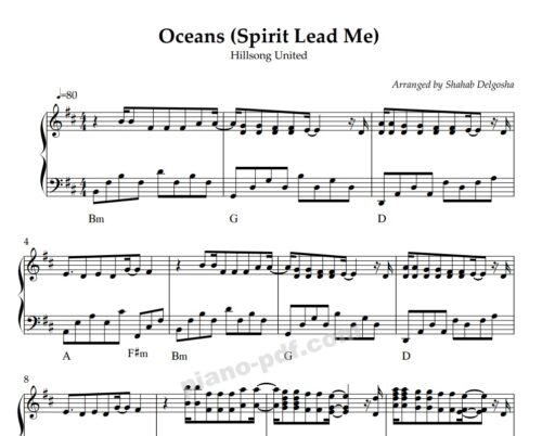 Oceans Spirit Lead Me Piano Sheet