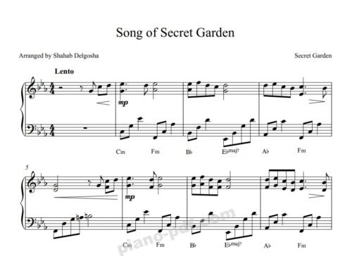 song of secret garden piano sheet