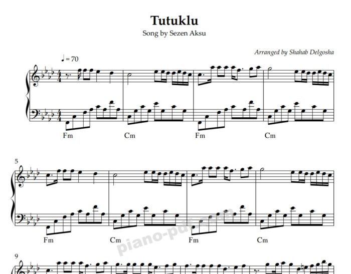 Tutuklu Piano Sheet