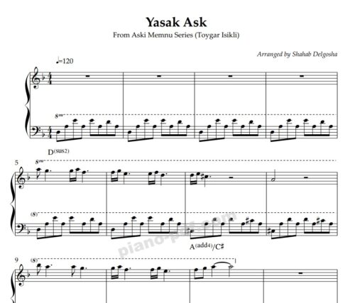 yasak ask piano sheet