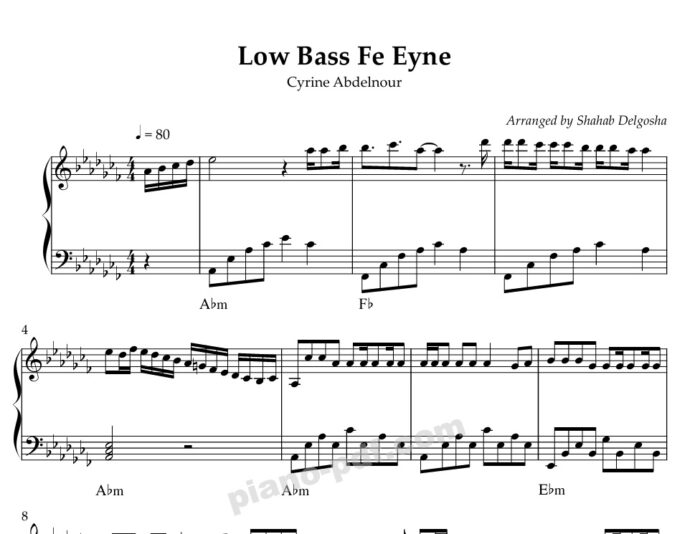 Law Bass Fe Eyne Piano Sheet