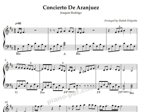 concierto de aranjuez piano sheet