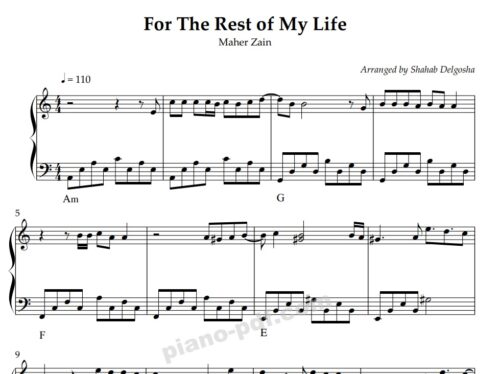 for the rest of my life piano sheet