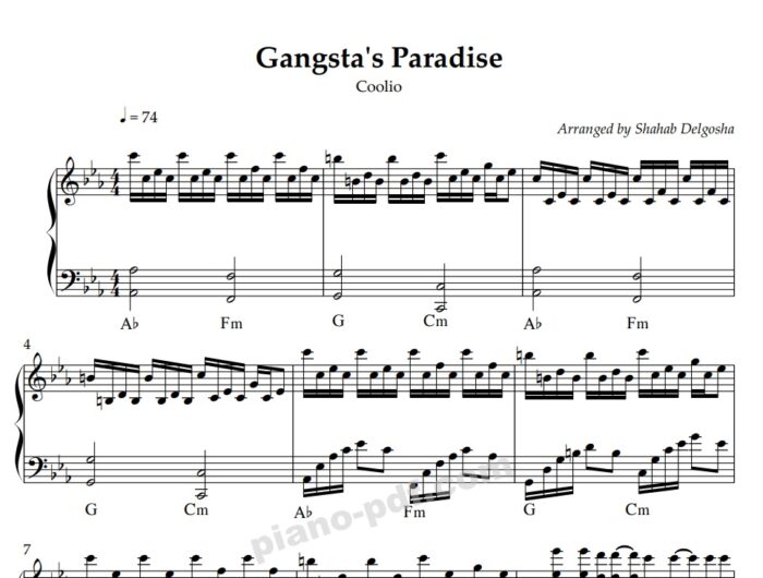 gangsta's paradise piano sheet