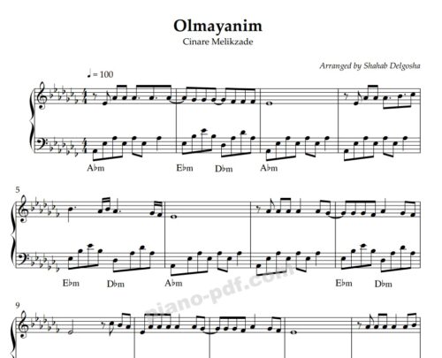 olmayanim piano sheet