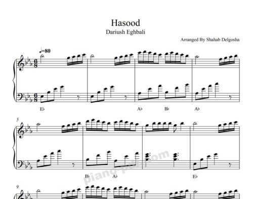 Hasood Dariush Piano Sheet