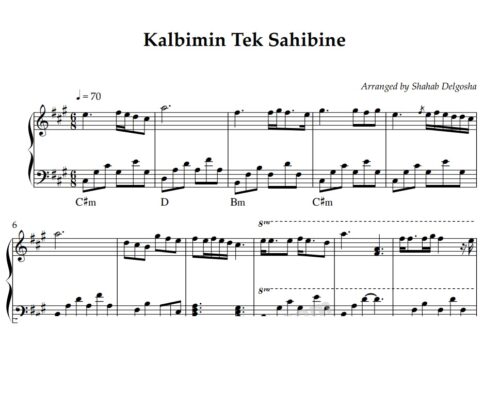 Kalbimin Tek Sahibine Piano Sheet