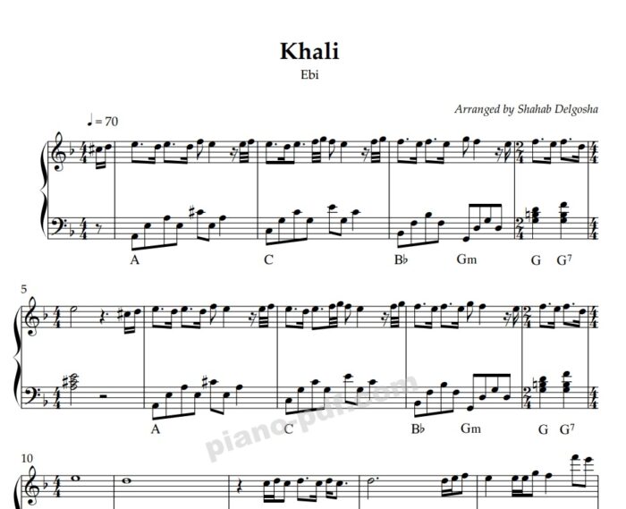 Khali Ebi Piano Sheet