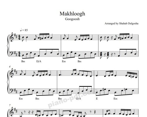 Makhloogh Piano Sheet