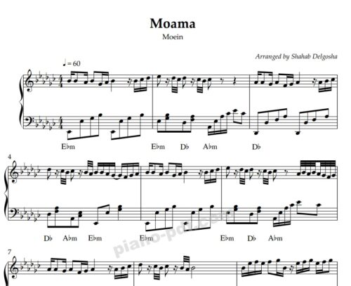 Moama Moein Piano Sheet