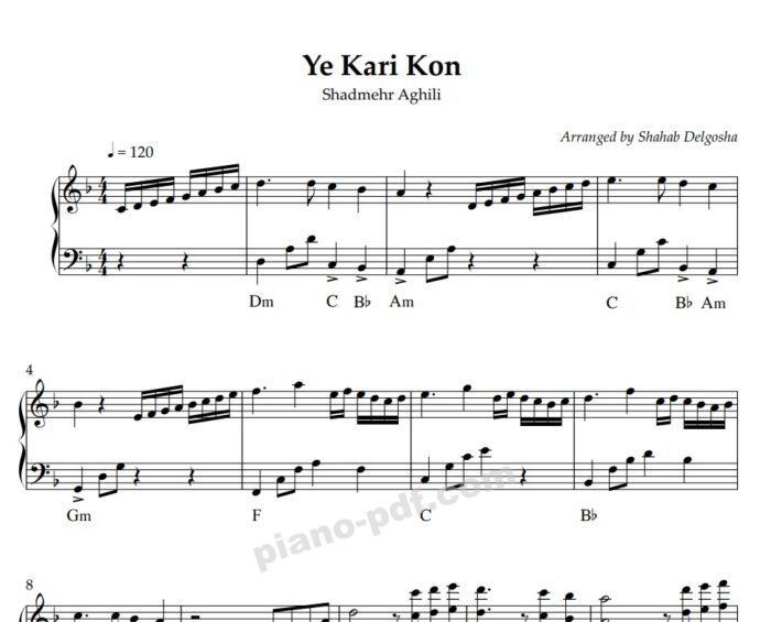 ye kari kon ke mitoni piano sheet