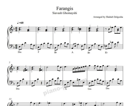 Farangis Piano Sheet