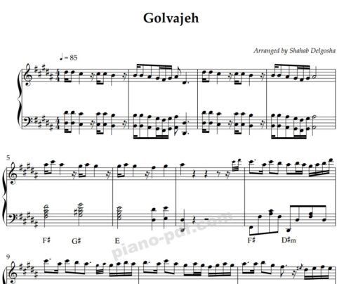 Golvajeh Piano Sheet