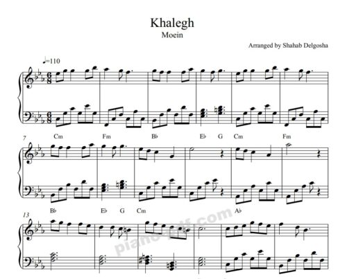 Khalegh Piano Sheet