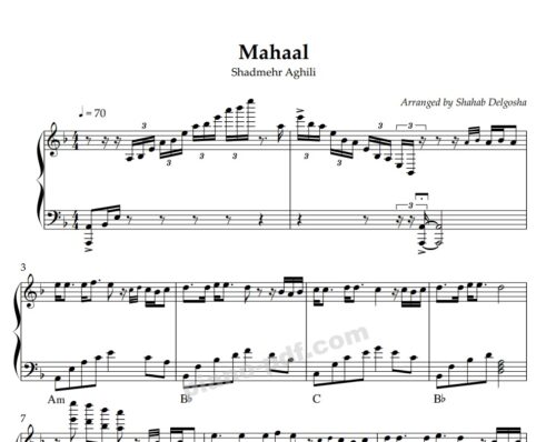 mahal shadmehr piano sheet