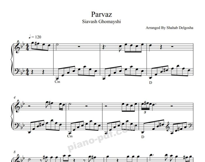 Parvaz Siavash Ghomayshi Piano Sheet