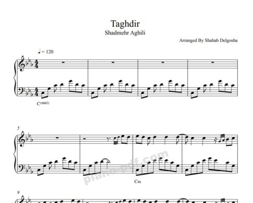 Taghdir Shadmehr Piano Sheet