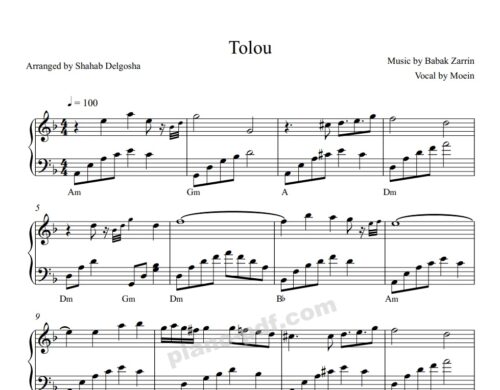 Tolou Moein Piano Sheet