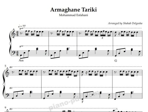 Armaghane Tariki Piano Sheet