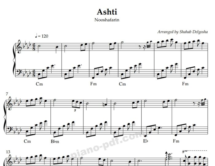 Ashti Nooshafarin Piano Sheet