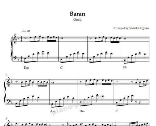 Baran Omid Piano Sheet