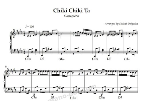 chiki chiki ta piano sheet