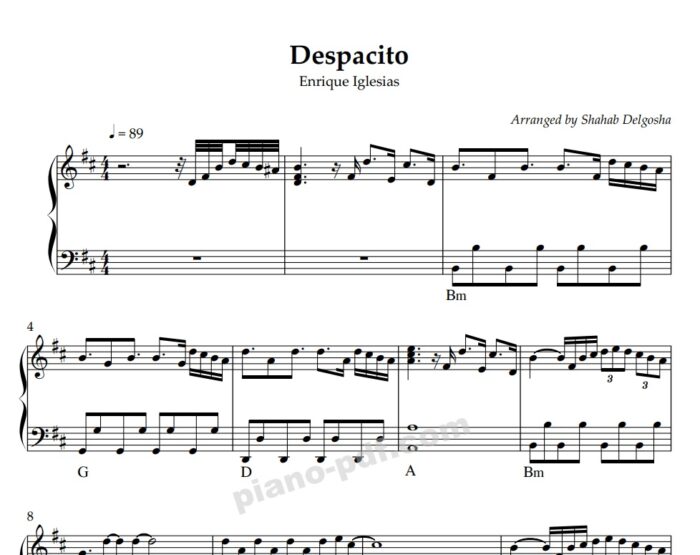 Despacito Piano Sheet