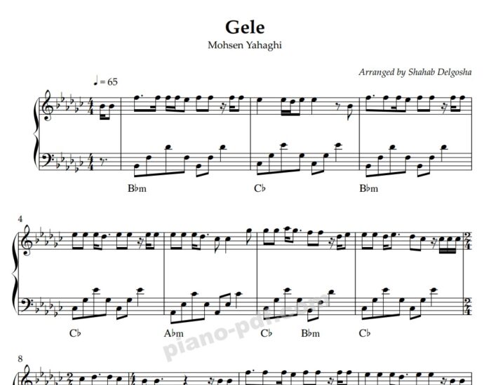 Gele Piano Sheet