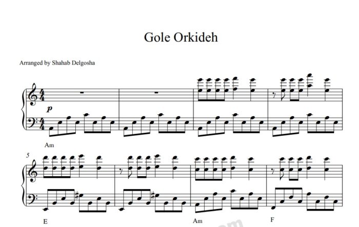 gole orkide piano sheet