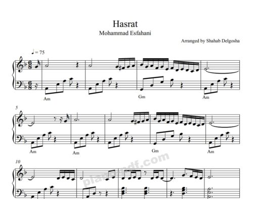 Hasrat Piano Sheet