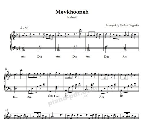 Meykhoneh Be Sharab Piano Sheet