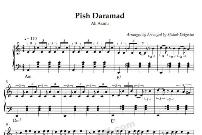 Pishdaramad Piano Sheet