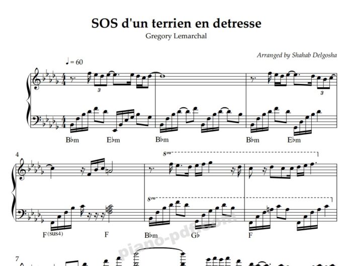 sos d'un terrien en detresse piano sheet